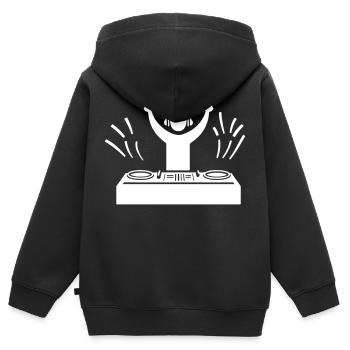 Dj Party Turntables - Kinder Premium Organic Zip Hoodie - Schwarz - Hinten - AI Model Kid Male (0cm)