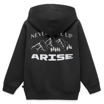 Never give Up - Kinder Premium Organic Zip Hoodie - Schwarz - Hinten - AI Model Kid Male (0cm)