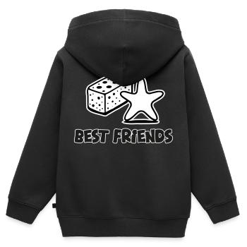 Schwamm und Seestern - Best Friends Design - Kinder Premium Organic Zip Hoodie - Schwarz - Hinten - AI Model Kid Male (0cm)
