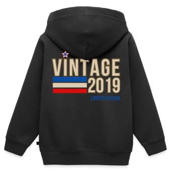 Vintage 2019 limited edition - Kids Premium Organic Zip-up Hoodie - black - Back - AI Model Kid Male (0cm)