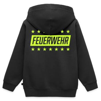 fire brigade - Kids Premium Organic Zip-up Hoodie - black - Back - AI Model Kid Male (0cm)
