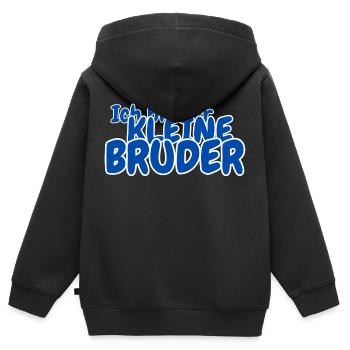 Ich bin der kleine Bruder - Kinder Premium Organic Zip Hoodie - Schwarz - Hinten - AI Model Kid Male (0cm)
