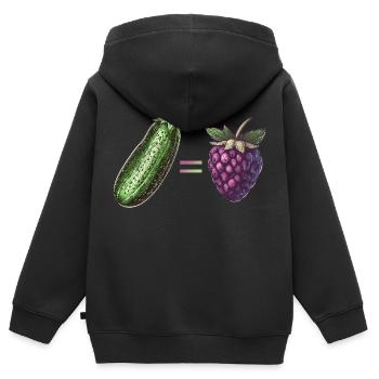 Cucumber = berry | Cucumbers are berries | Vintage - Kids Premium Organic Zip-up Hoodie - black - Back - AI Model Kid Male (0cm)