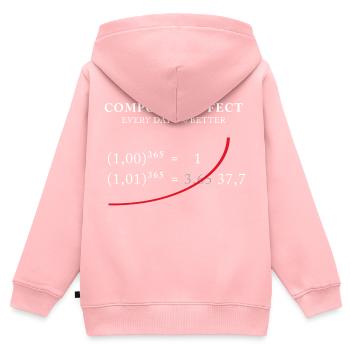 Compound Effect – Jeden Tag 1% besser - Kinder Premium Organic Zip Hoodie - Rosa - Hinten - AI Model Kid Female (0cm)