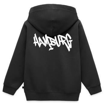 Hamburg Graffiti-Schriftzug - Kinder Premium Organic Zip Hoodie - Schwarz - Hinten - AI Model Kid Male (0cm)