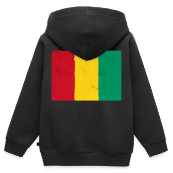 Flag of Guinea - Guinea - Kids Premium Organic Zip-up Hoodie - black - Back - AI Model Kid Male (0cm)