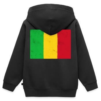 Drapeau du Mali - Sweat Premium à capuche zippé enfant bio - noir - Dos - AI Model Kid Male (0cm)