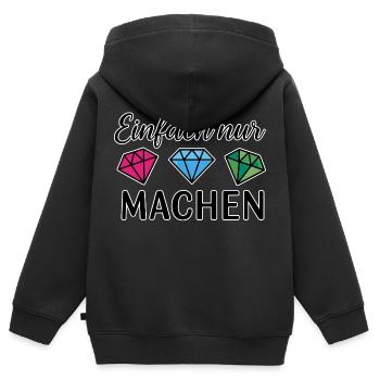 Fais-le - Sweat Premium à capuche zippé enfant bio - noir - Dos - AI Model Kid Male (0cm)