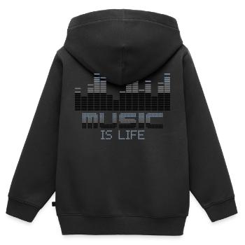 Musik ist Leben-Equalizer - Kinder Premium Organic Zip Hoodie - Schwarz - Hinten - AI Model Kid Male (0cm)