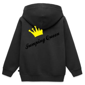 Springreiten - Kinder Premium Organic Zip Hoodie - Schwarz - Hinten - AI Model Kid Male (0cm)
