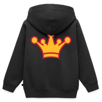 crown_symbol_2c - Sweat Premium à capuche zippé enfant bio - noir - Dos - AI Model Kid Male (0cm)