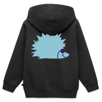Igel - Kinder Premium Organic Zip Hoodie - Schwarz - Hinten - AI Model Kid Male (0cm)