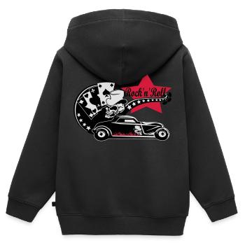 Hot Rod Rock'n'Roll - Kinder Premium Organic Zip Hoodie - Schwarz - Hinten - AI Model Kid Male (0cm)