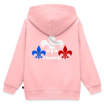 fleurs_de_lys_3 - Kids Premium Organic Zip-up Hoodie - rose - Back - AI Model Kid Female (0cm)