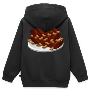 spare ribs fleisch schweinefleisch lebensmittel - Kinder Premium Organic Zip Hoodie - Schwarz - Hinten - AI Model Kid Male (0cm)