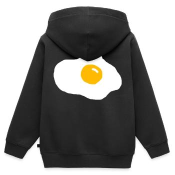 Spiegelei - Kinder Premium Organic Zip Hoodie - Schwarz - Hinten - AI Model Kid Male (0cm)