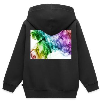 Bunt - Kinder Premium Organic Zip Hoodie - Schwarz - Hinten - AI Model Kid Male (0cm)