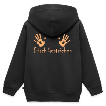 Frisch Gestrichen | Tapezieren | Streichen - Kinder Premium Organic Zip Hoodie - Schwarz - Hinten - AI Model Kid Male (0cm)