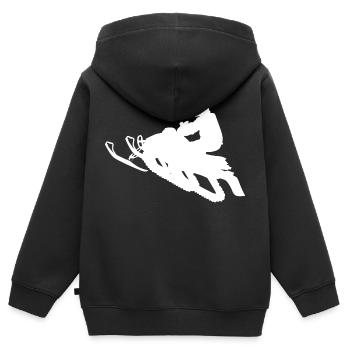 Schneemobil Motorschlitten Schneemotorrad - Kinder Premium Organic Zip Hoodie - Schwarz - Hinten - AI Model Kid Male (0cm)