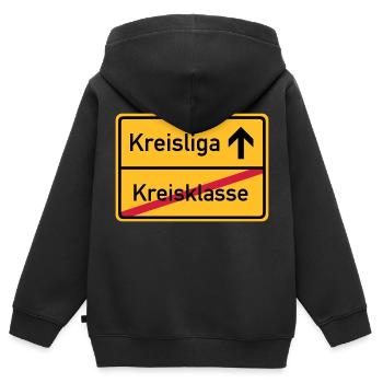 ortsschild_kreisklasse_f3 - Kinder Premium Organic Zip Hoodie - Schwarz - Hinten - AI Model Kid Male (0cm)
