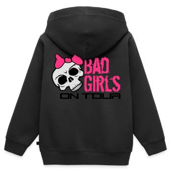schaedel totenkopf boese bad gefaehrlich on tour u - Kinder Premium Organic Zip Hoodie - Schwarz - Hinten - AI Model Kid Male (0cm)