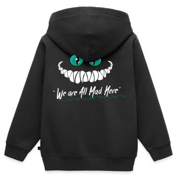 Nous sommes tous fous ici - Sweat Premium à capuche zippé enfant bio - noir - Dos - AI Model Kid Male (0cm)