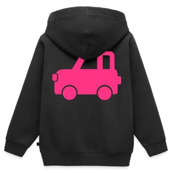 Auto - Kinder Premium Organic Zip Hoodie - Schwarz - Hinten - AI Model Kid Male (0cm)