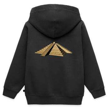 maya or de la pyramide - Sweat Premium à capuche zippé enfant bio - noir - Dos - AI Model Kid Male (0cm)