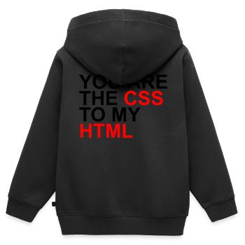 css to my html - Kinder Premium Organic Zip Hoodie - Schwarz - Hinten - AI Model Kid Male (0cm)