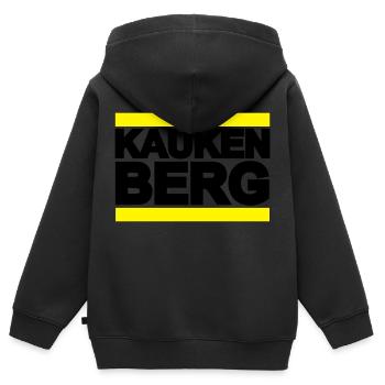Kaukenberg Paderborn - Kinder Premium Organic Zip Hoodie - Schwarz - Hinten - AI Model Kid Male (0cm)