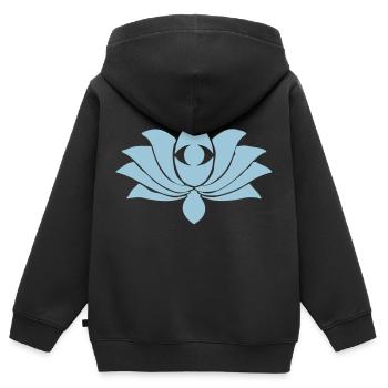 buddha - Sweat Premium à capuche zippé enfant bio - noir - Dos - AI Model Kid Male (0cm)