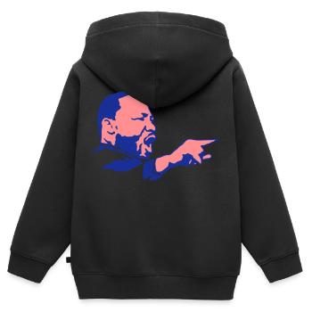 martin luther king Gesicht politischer Führer - Kinder Premium Organic Zip Hoodie - Schwarz - Hinten - AI Model Kid Male (0cm)
