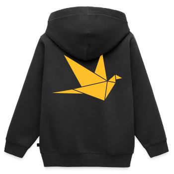 Origami: Taube - Kids Premium Organic Zip-up Hoodie - black - Back - AI Model Kid Male (0cm)