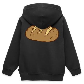 la miche de pain scheibe hunger toast délicieux baecker back - Sweat Premium à capuche zippé enfant bio - noir - Dos - AI Model Kid Male (0cm)