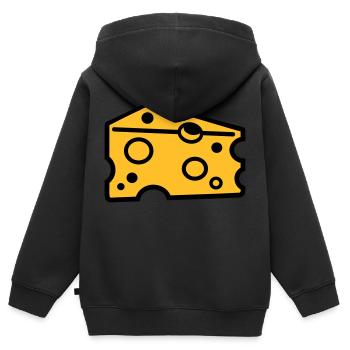 Fromage - Sweat Premium à capuche zippé enfant bio - noir - Dos - AI Model Kid Male (0cm)