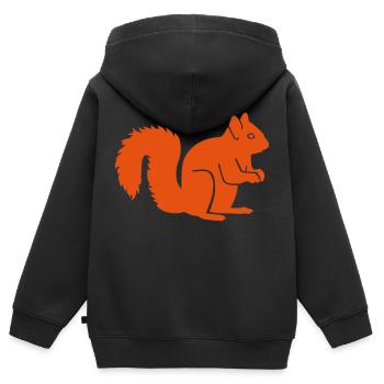 Ecureuil - Sweat Premium à capuche zippé enfant bio - noir - Dos - AI Model Kid Male (0cm)