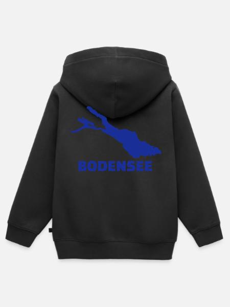 Bodensee - Kinder Premium Organic Zip Hoodie - Schwarz