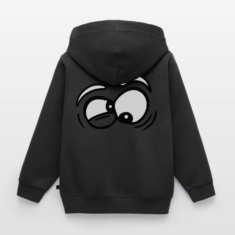 Eyes squint laugh grimace crazy crazy face comic c Kids Premium Organic Zip-up Hoodie