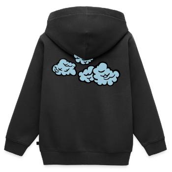 nuages - Sweat Premium à capuche zippé enfant bio - noir - Dos - AI Model Kid Male (0cm)