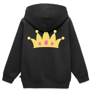 Krone - Kinder Premium Organic Zip Hoodie - Schwarz - Hinten - AI Model Kid Male (0cm)