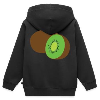 kiwi - Sweat Premium à capuche zippé enfant bio - noir - Dos - AI Model Kid Male (0cm)