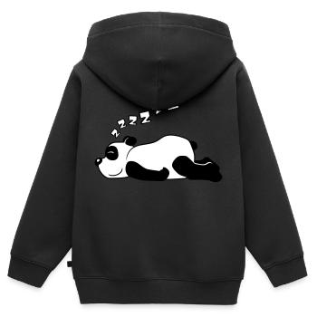 ZZZZZZ Panda Baer - Kinder Premium Organic Zip Hoodie - Schwarz - Hinten - AI Model Kid Male (0cm)