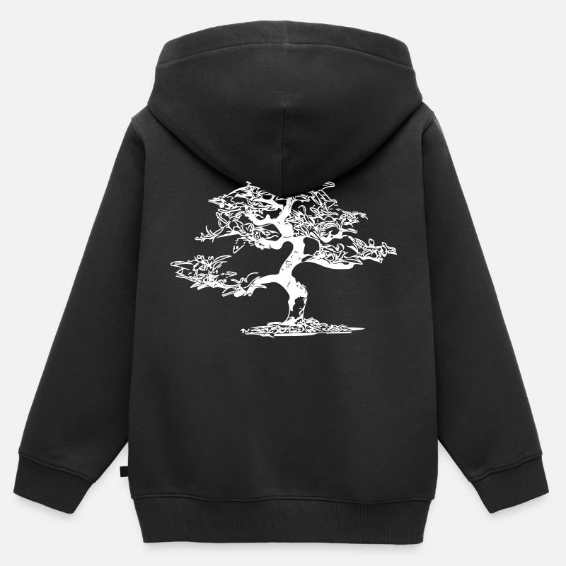 Bonsaï mignon - Sweat Premium à capuche zippé enfant bio - noir