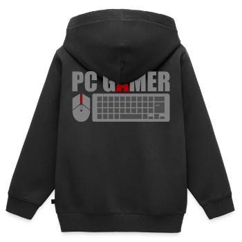 PC Gamer Souris Clavier Clavier Gaming Gaming - Sweat Premium à capuche zippé enfant bio - noir - Dos - AI Model Kid Male (0cm)