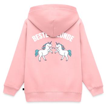 Beste Freunde - Kinder Premium Organic Zip Hoodie - Rosa - Hinten - AI Model Kid Female (0cm)