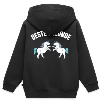 Beste Freunde - Kinder Premium Organic Zip Hoodie - Schwarz - Hinten - AI Model Kid Male (0cm)