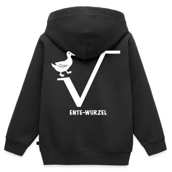 Ente Wurzel - Kinder Premium Organic Zip Hoodie - Schwarz - Hinten - AI Model Kid Male (0cm)
