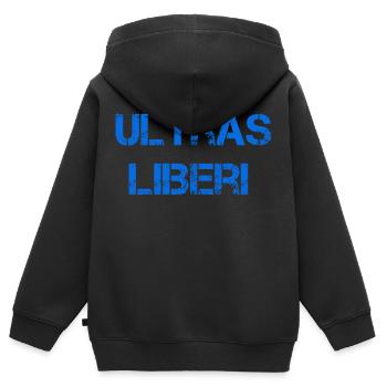Ultras liberi design - Kinder Premium Organic Zip Hoodie - Schwarz - Hinten - AI Model Kid Male (0cm)