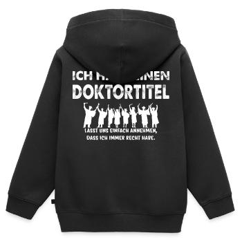 Doctor HNO Arzt Doc Medizin Urologe Frau Geschenk - Kinder Premium Organic Zip Hoodie - Schwarz - Hinten - AI Model Kid Male (0cm)