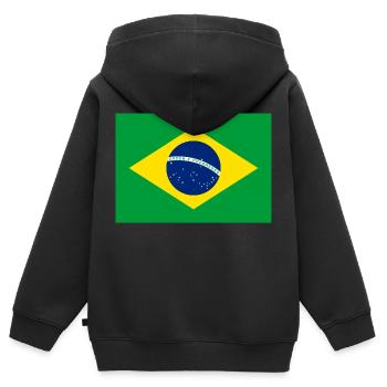 Brasil flag - Kinder Premium Organic Zip Hoodie - Schwarz - Hinten - AI Model Kid Male (0cm)